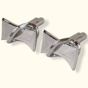 (2/$20) V. Bowtie-Like Metal Cufflinks